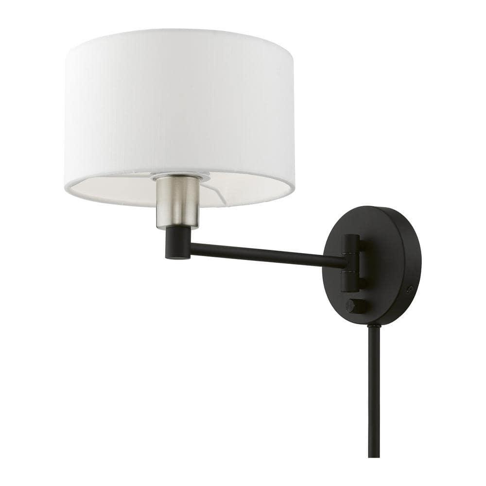 Livex Lighting 1 - Light Wall Light in  Black/Brushed Nickel
