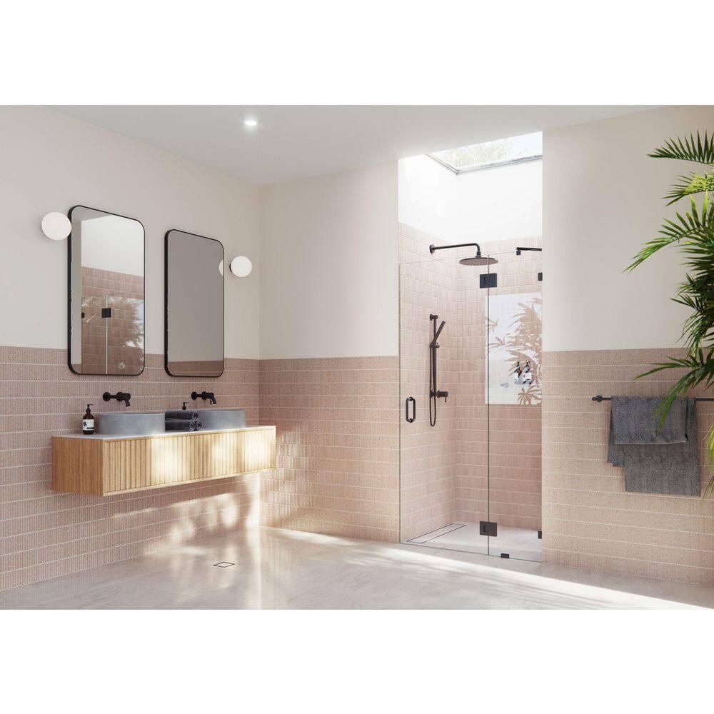 Glass Warehouse Halo 45 in. x 78 in. Frameless Glass Hinge Shower Door GW-GH-45-MB