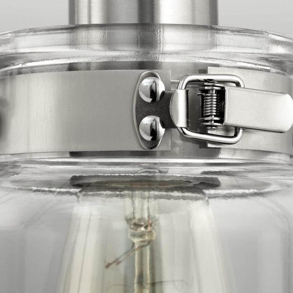 Progress Lighting Calhoun Collection 3-Light Bath & Vanity Wall Light, Brushed Nickel, Clear Glass Shade