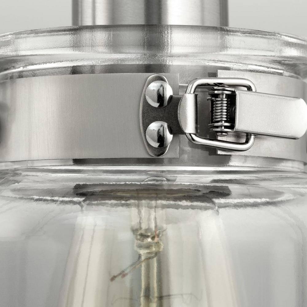 Progress Lighting Calhoun Collection 1-Light Bath & Vanity Wall Light, Brushed Nickel, Clear Glass Shade