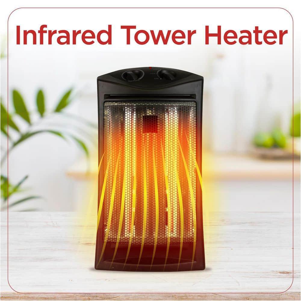 BLACK+DECKER Quartz 1500 Watt Electric Infrared Tower Heater with Manual Control