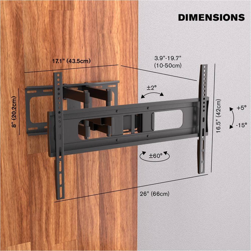 Promounts ProMounts Premium Articulating / Full Motion TV Wall Mount for 37" to 92" TVs, Holds Up to 88lbs