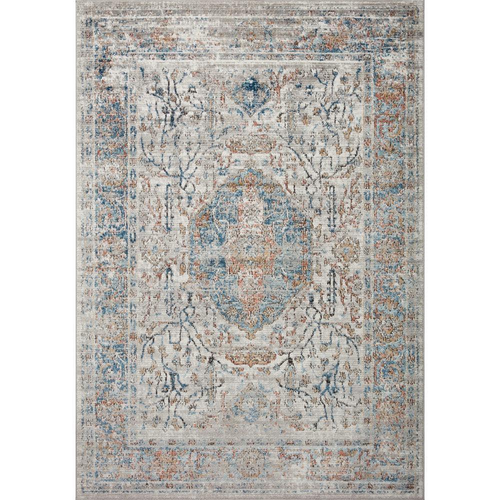 Loloi II Bianca Collection BIA-02 Stone / Multi, Traditional Area Rug 9'-9" x 13'-6"