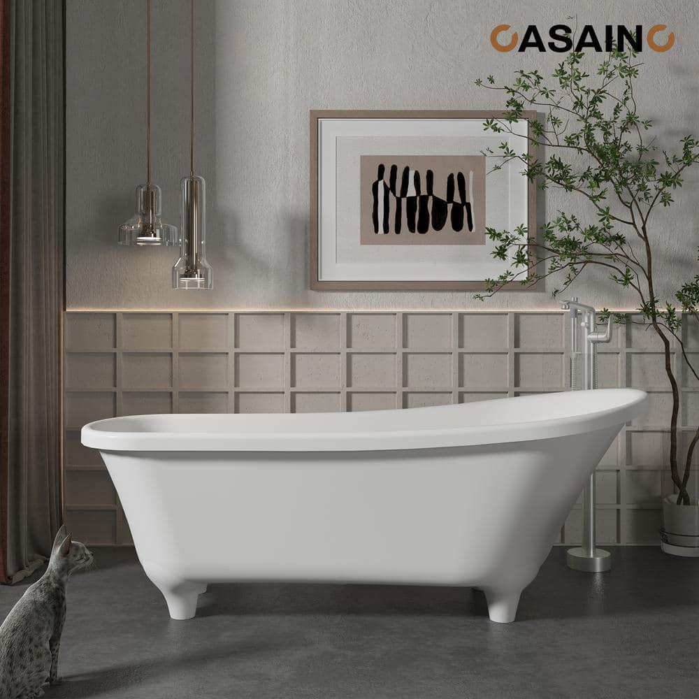 CASAINC KCLT0054-BN Single Handle Freestanding Bathtub Faucet with Diverter and Handshower
