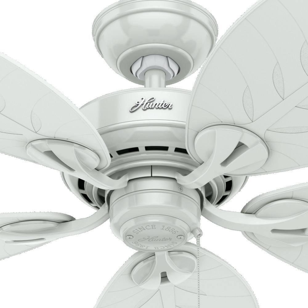 54" Bayview 5 - Blade Outdoor Tropical Leaf Ceiling Fan with Pull Chain