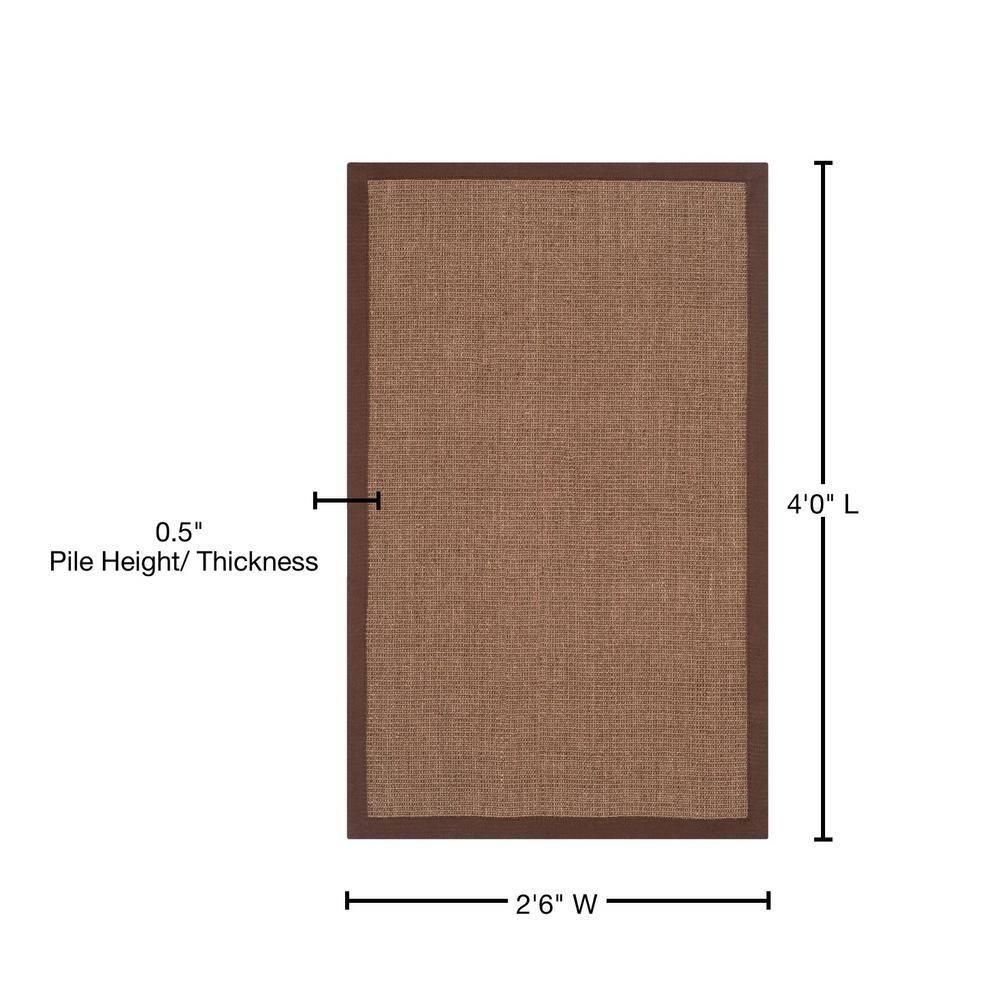 Natural Fiber NF441 Power Loomed Indoor Accent Rug - Brown/Brown - 2'6"x4' - Safavieh.