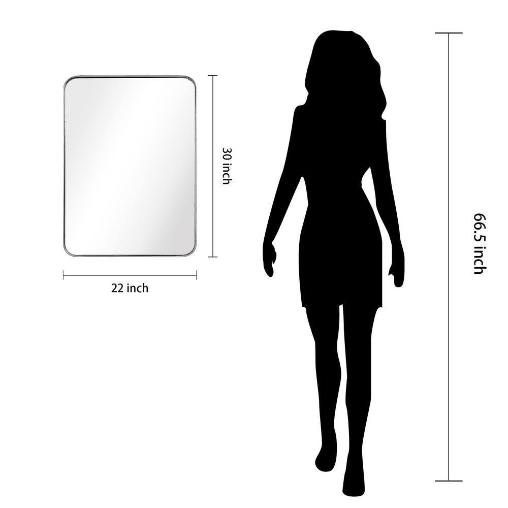 Empire Art Direct Ultra Polished Silver Stainless Steel Frame Rectangle Wall Mirror, 22" x 30" x 2", Ready to Hang