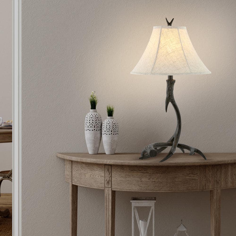 JONATHAN Y JYL6305C Antler 27.5" Rustic Resin LED Table Lamp, Traditional for living room, dinning room, bedroom, office Bulb Included, Black