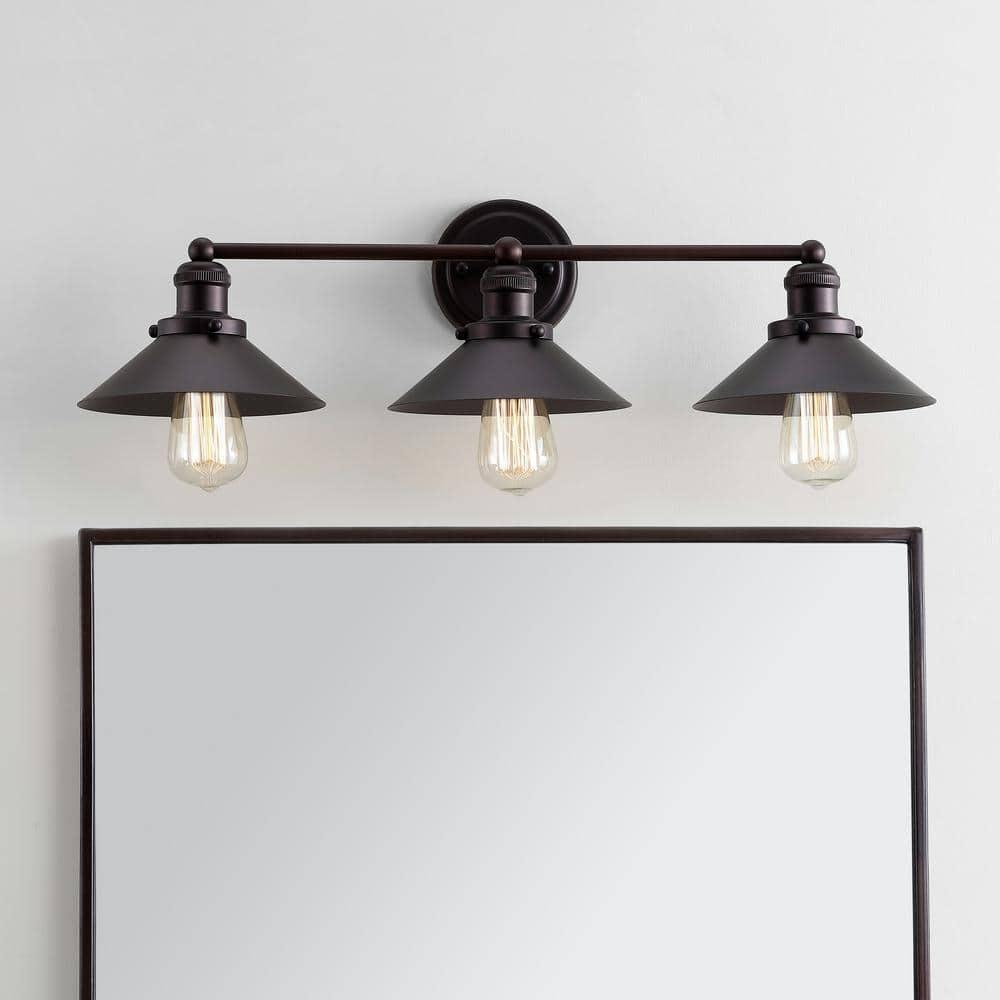 July 26.5" 3-light Metal Vanity Light, Oil Rubbed Bronze