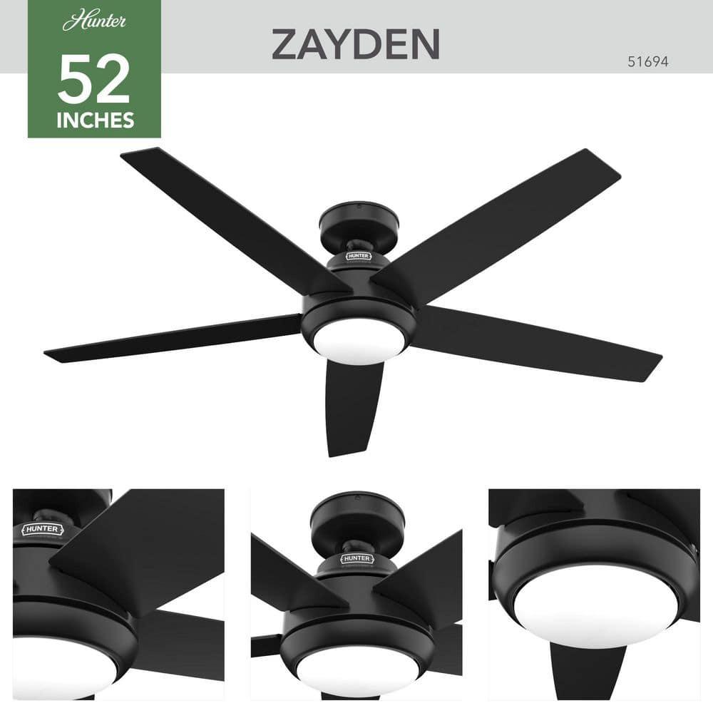 52" Zayden 5 - Blade Ceiling Fan With Lights and Remote