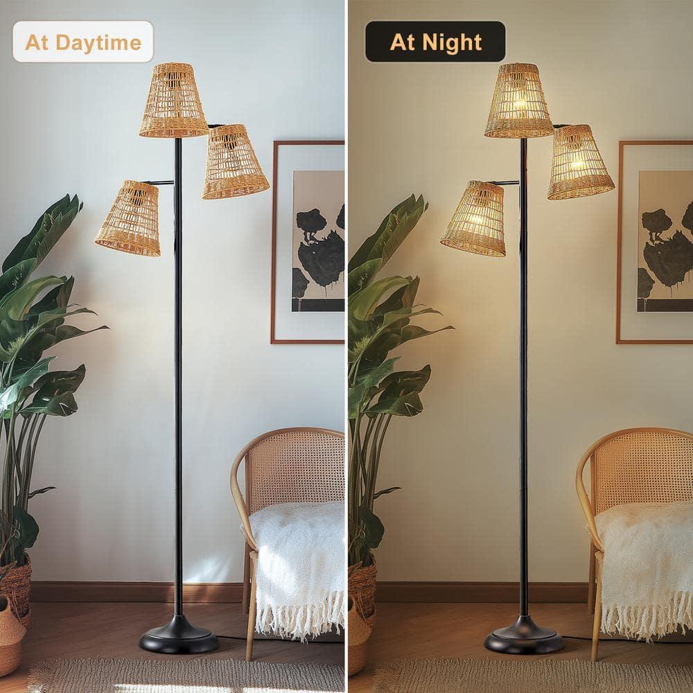 Winston Porter 72.25'' Traditional Rattan Tree Floor Lamp