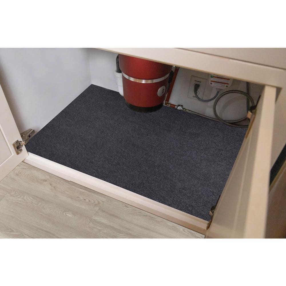 Drymate Under Sink Mat, Protective Cabinet Liner For Kitchen & Bathroom - Absorbent, Waterproof, Machine Washable (24”x29”) (Charcoal) (USA Made)