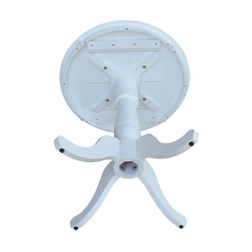 30" Round Top Pedestal Counter Table White – International Concepts: Solid Wood, Kitchen Furniture