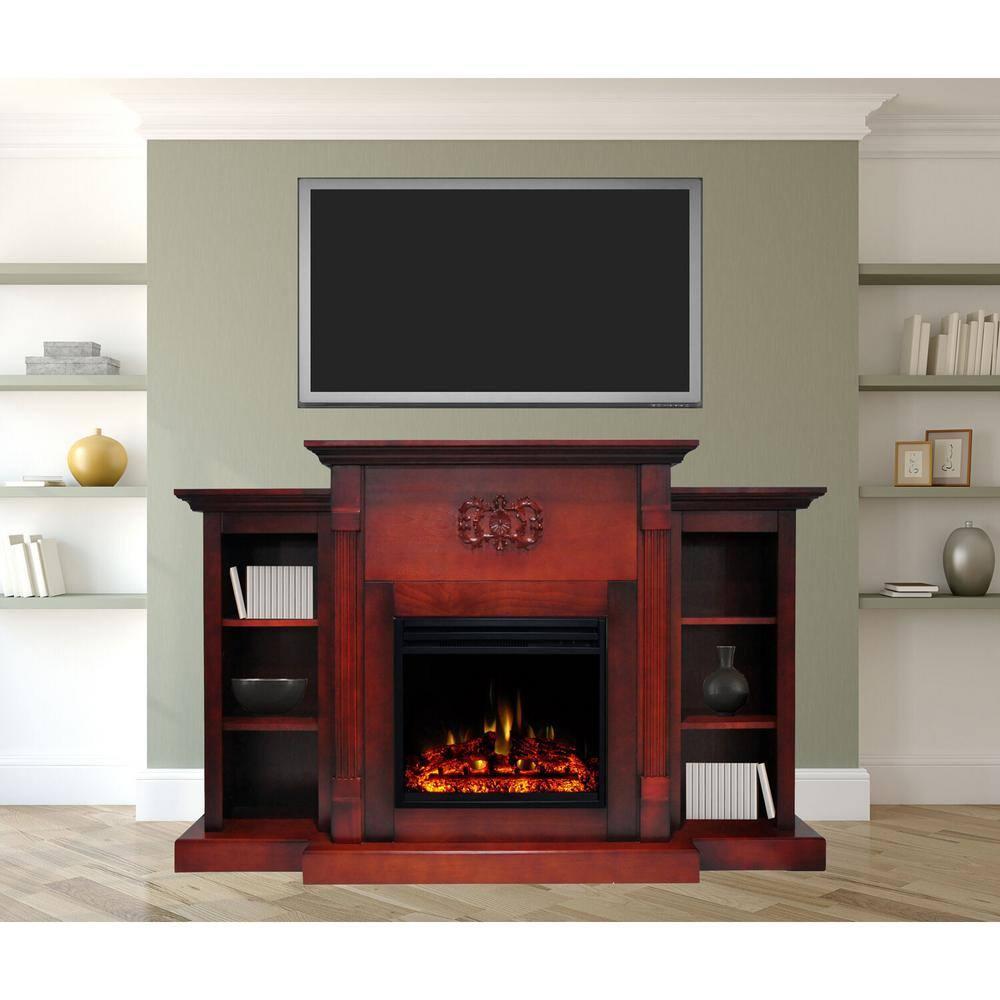 Cambridge Sanoma Freestanding Electric Fireplace Heater with Traditional Mantel, Timer, Remote Control