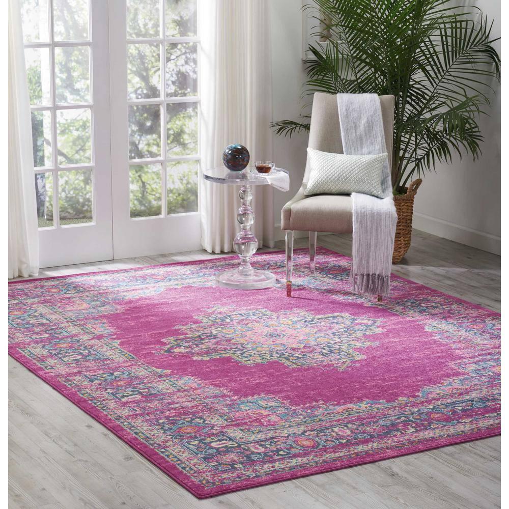 Nourison Passion Medallion Bohemian Indoor Rug Fuchsia 8' x 10'