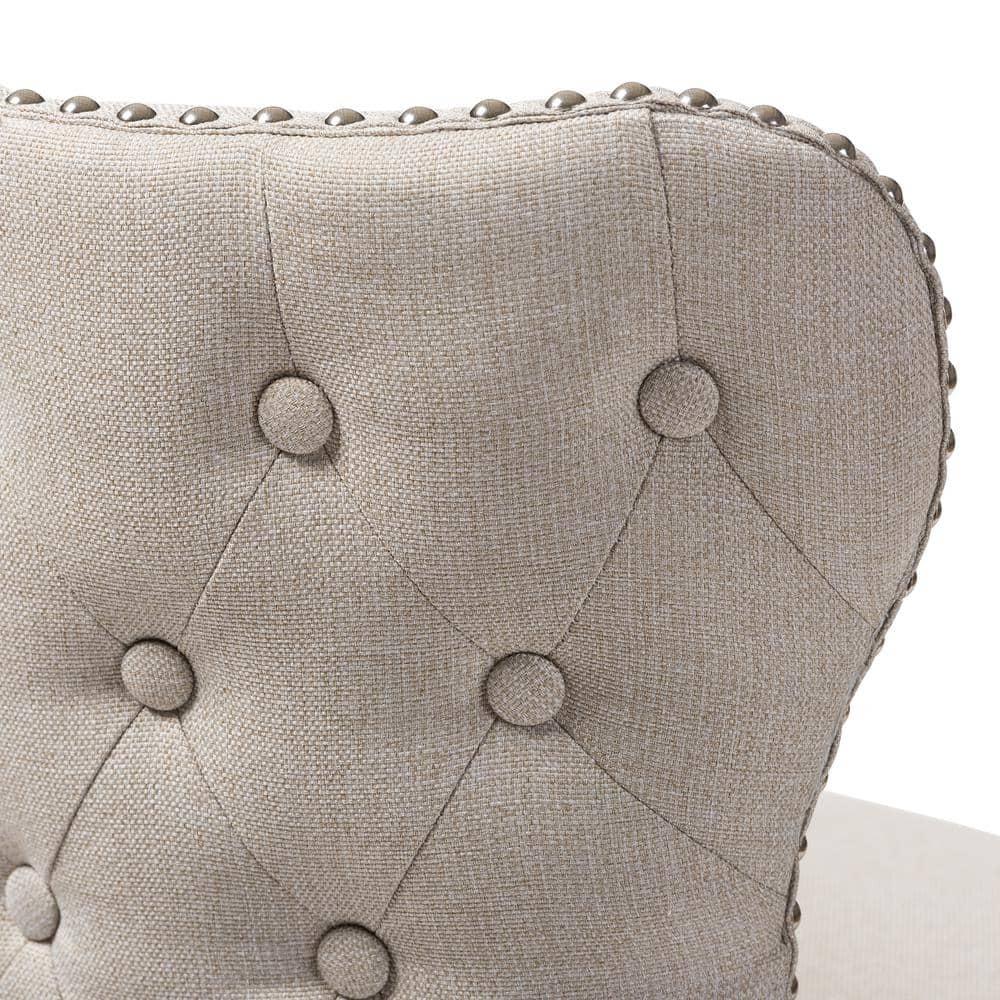 Gradisca Modern And Contemporary Wood Finishing Upholstered Barstools Set Of 2 Light Beige - Baxton Studio