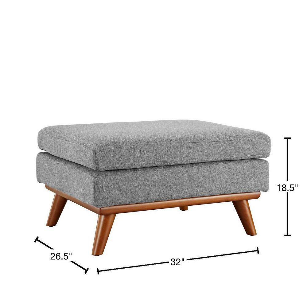 Modway Engage Upholstered Fabric Ottoman in Expectation Gray