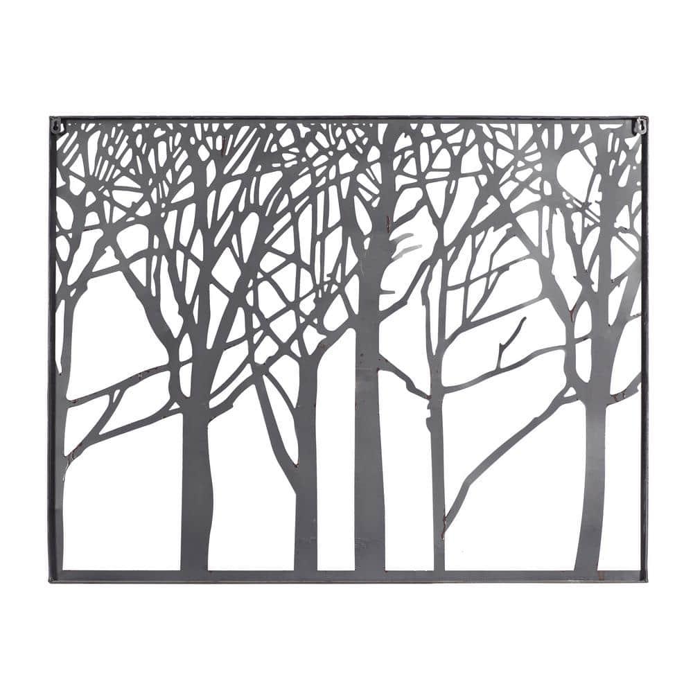 DecMode Black Metal Tree Wall Decor