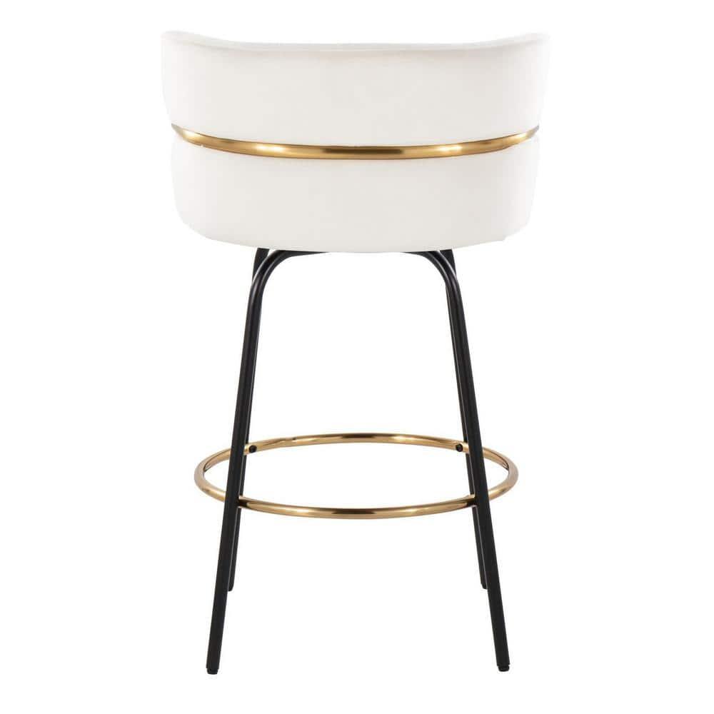 LumiSource Beige Cinch Claire 26" Fixed-Height Counter Stool - Set of 2