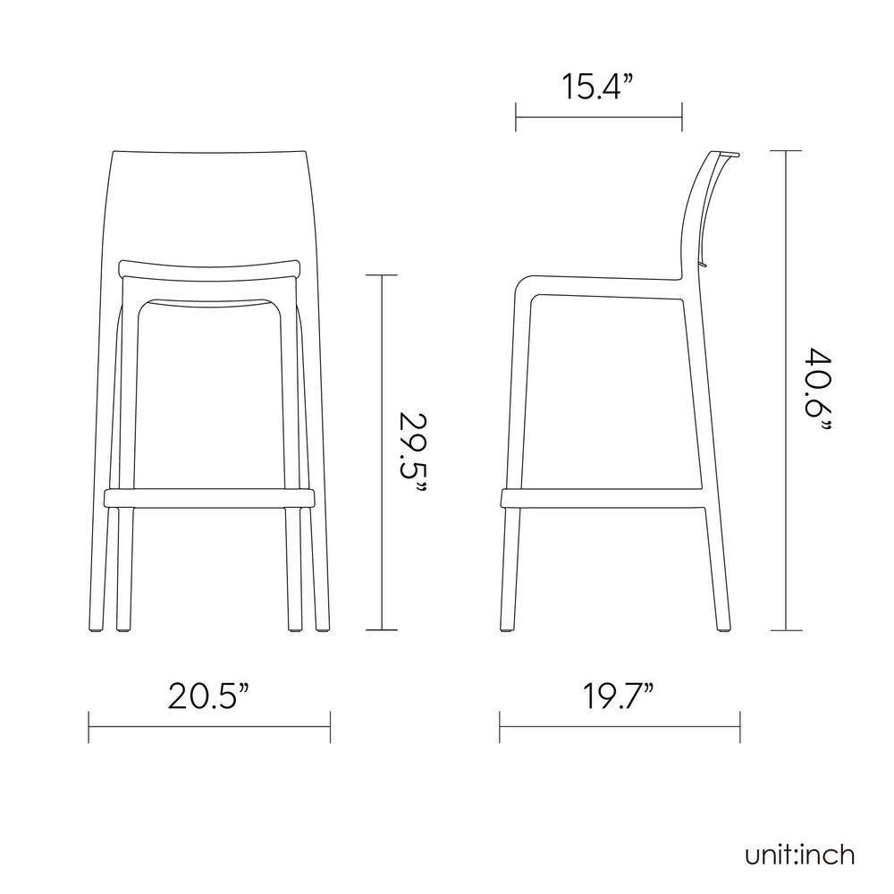 Sensilla 2pk Outdoor Stackable Bar Stools - Light Blue - Lagoon
