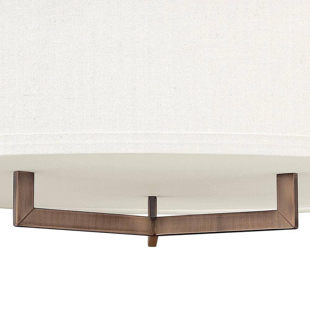 Hampton 3 - Light Shaded Drum Semi Flush Mount