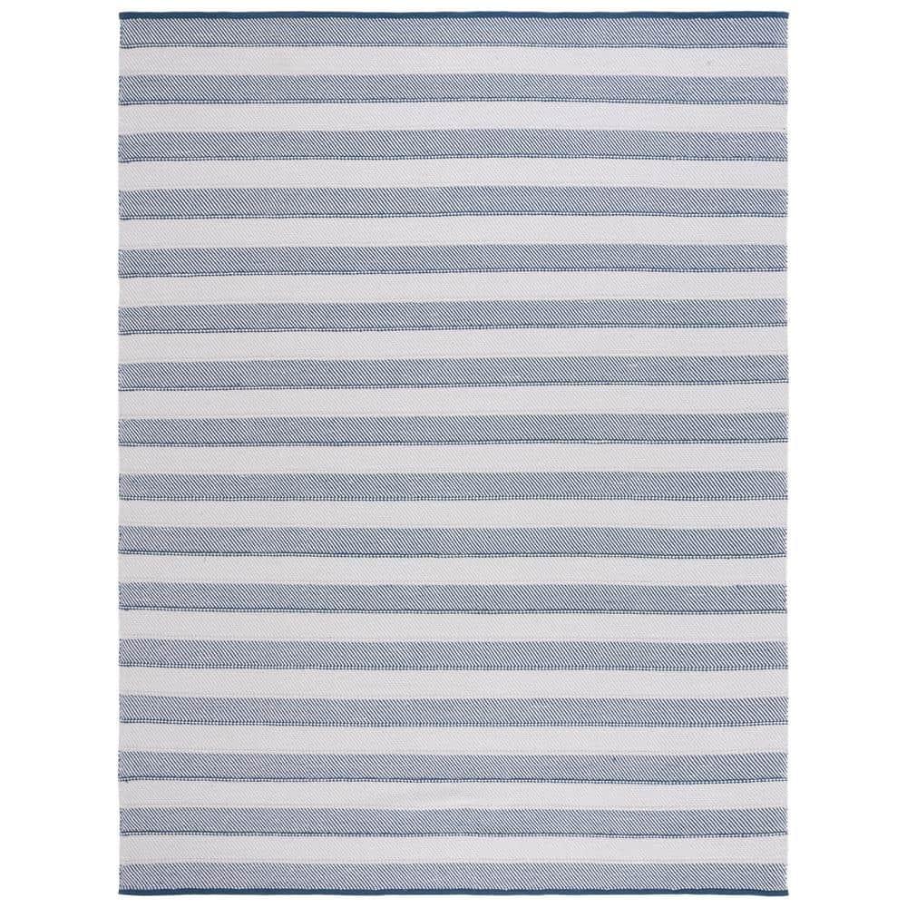 Striped Kilim STK803 Hand Woven Area Rug - Grey/Blue - 8'x10' - Safavieh.