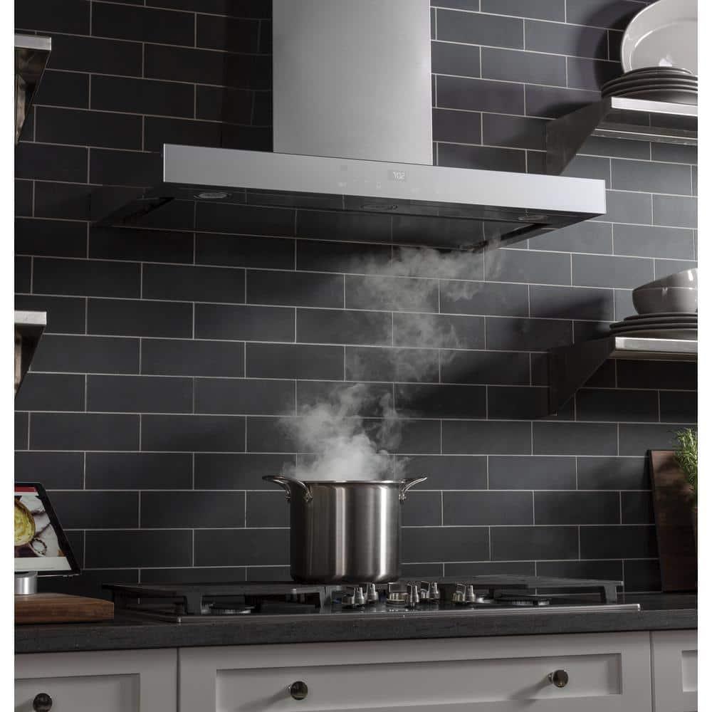 36" GE Profile Smart Appliances 610 CFM Convertible Wall Mount Range Hood with Night Light Wi-Fi Remote Control Included