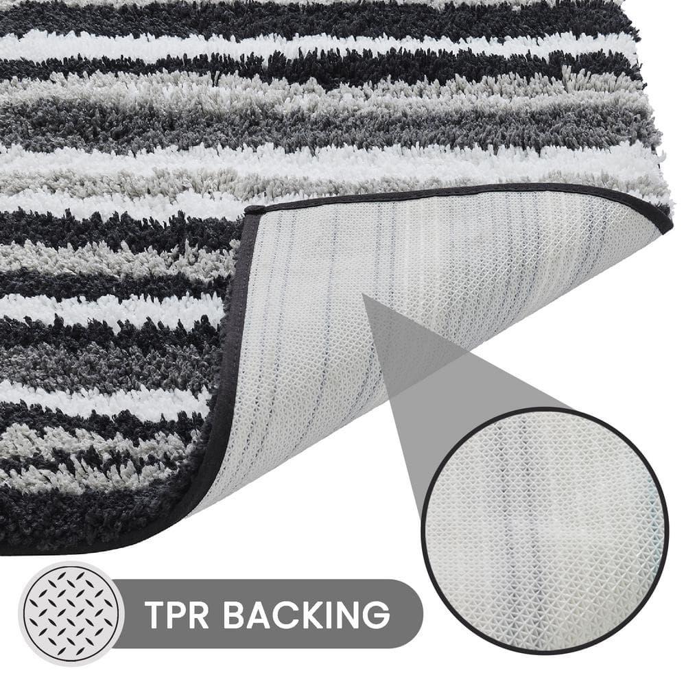 Griffie Collection 100% Polyester Tufted Bath Rug, 24" X 36", Graphite