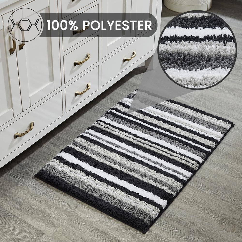 Griffie Collection 100% Polyester Tufted Bath Rug, 24" X 36", Graphite