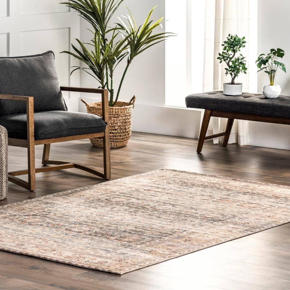 Nuloom Lesley Oriental/Persian 8x10 Indoor Area Rug for Living Room Bedroom Dining Room Kitchen, Beige/Ivory