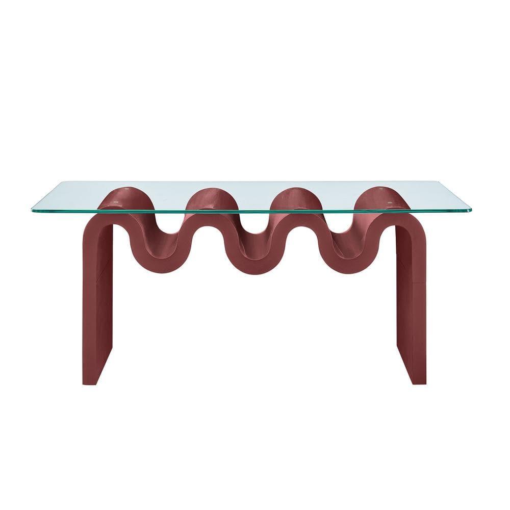 Modway Ondine Glass Top Coffee Table In Spiced Apple