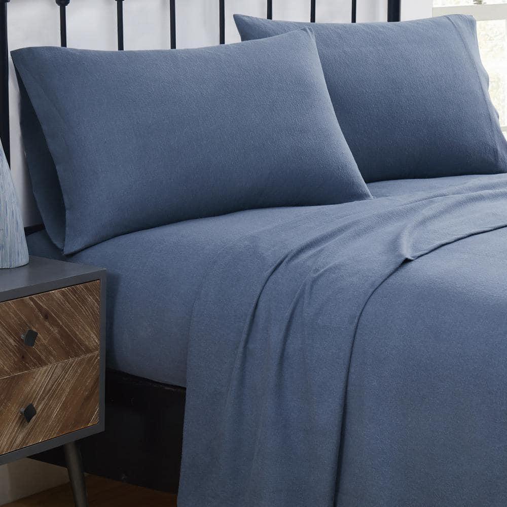 Truly Soft Solid Blue Flannel Sheet Set