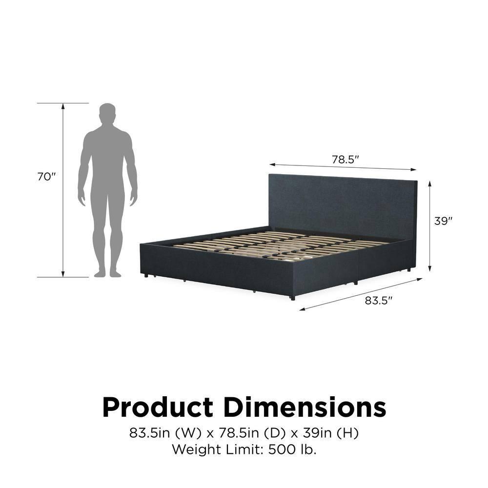 Kelly Upholstered Unfinished Platform Storage Bed