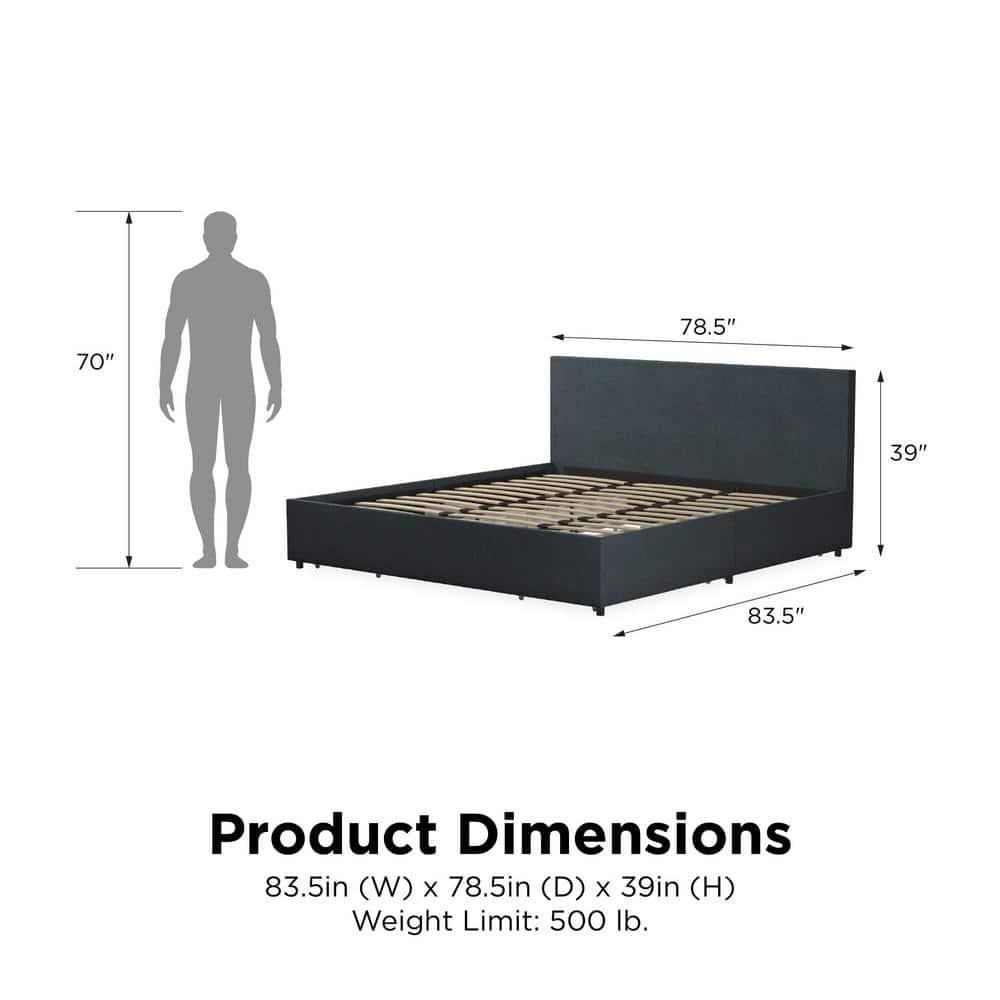 Kelly Upholstered Unfinished Platform Storage Bed