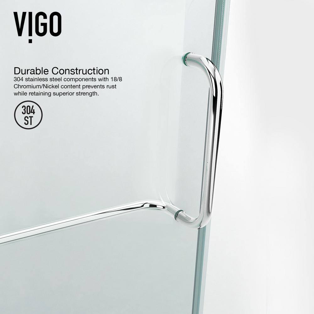 VIGO Piedmont 38" W x 38" D x 77" H Hinged Frameless Shower Enclosure with 3/8  Clear Glass&Base VG6062CHCL38WS