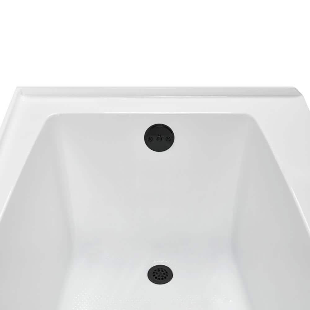 Streamline 60 in. x 30 in. Acrylic Right-Hand Drain Alcove Bathtub in Glossy White With External Drain