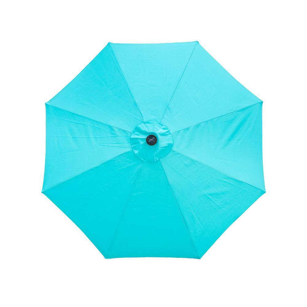 Demi Bonn Heavy Duty Market Patio Umbrella with Crank Handle and 8 Sturdy Ribs, Outdoor Table Umbrella, Yard Umbrella, Blue