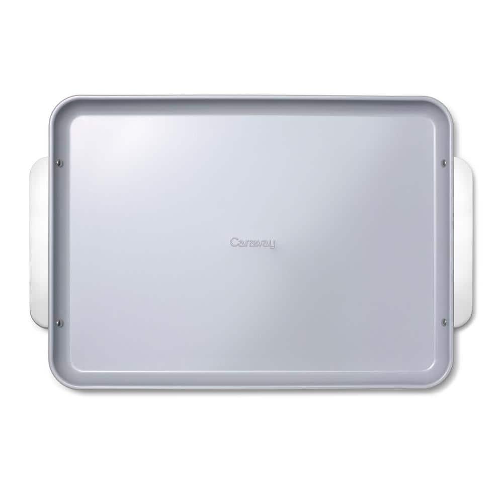 Caraway Non-Stick Ceramic Large Baking Sheet Navy: Aluminized Steel, Rectangle, Hand Wash, Cookie Sheet, 1 Year Warranty