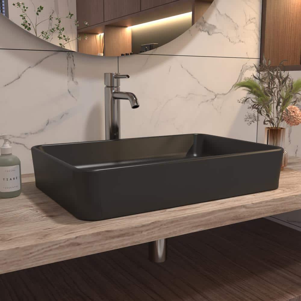 Ally 20" x 13'' Rectangular Vitreous China Vessel Bathroom Sink