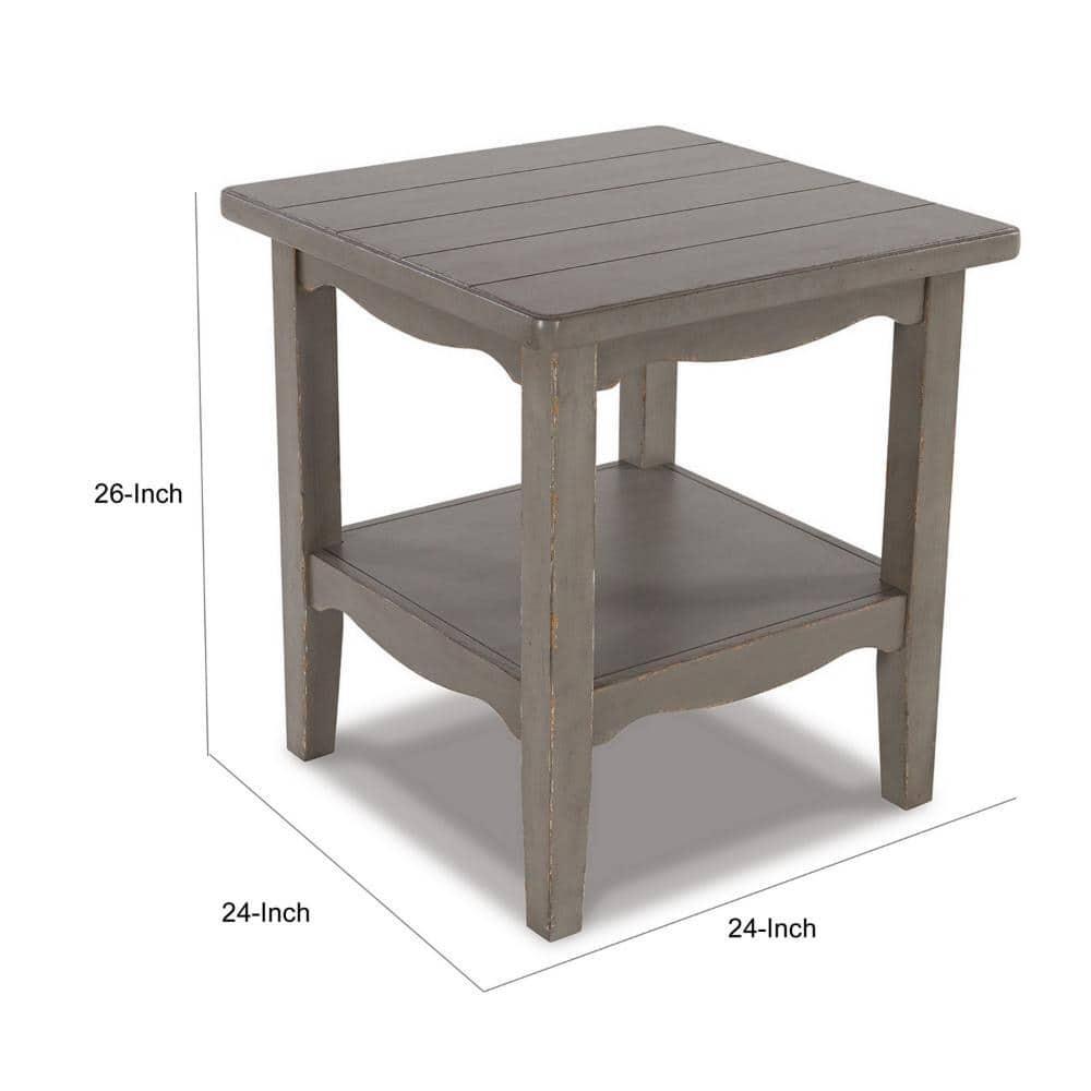 Signature Design by Ashley Traditional Charina End Table, Antique Gray