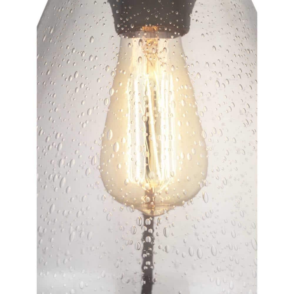 Progress Lighting, Range Collection, 1-Light Wall Sconce, Graphite Finish, Clear Seeded Glass Shade