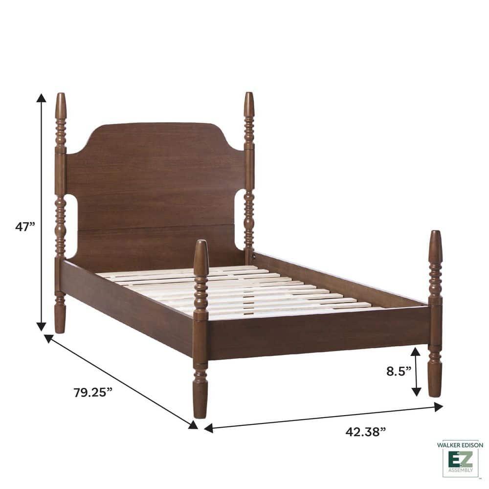 Vivienne Traditional Easy Assembly Solid Wood Twin Spindle Bed