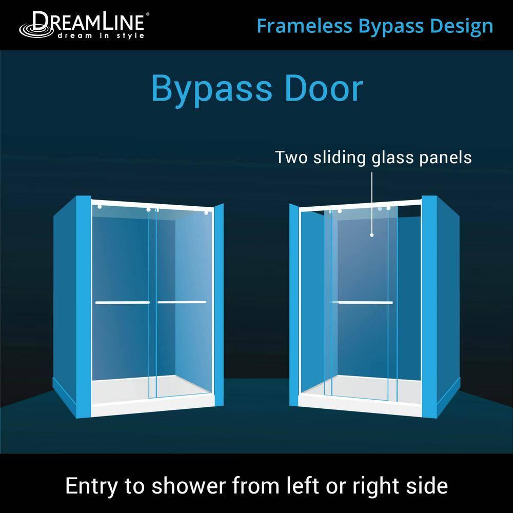 Charisma 60" x 78.75" Rectangle Bypass Sliding Shower Door with Base Included