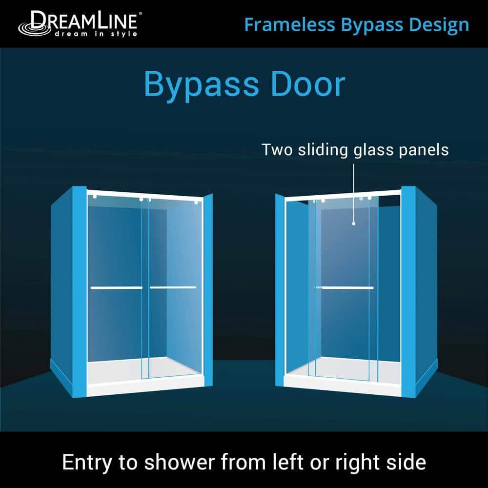 Charisma 60" W x 34" D x 78.75" H Frameless Rectangle Sliding Shower Enclosure with Base Included