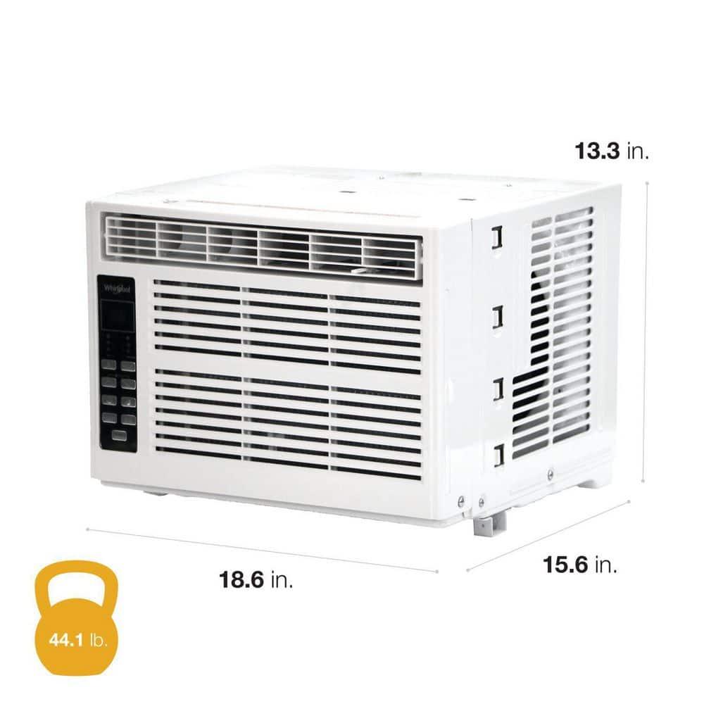 Whirlpool 6000 BTU 115V Window Mounted Air Conditioner and Dehumidifier: 3 Speeds, 8-Way Air Control, 200-500 sq. ft.