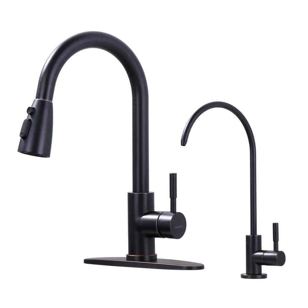 ARCORA ARCORA Stainless Steel Pull-Down Kitchen Faucet and Water Filter Faucet Combo AR7100301RB-L