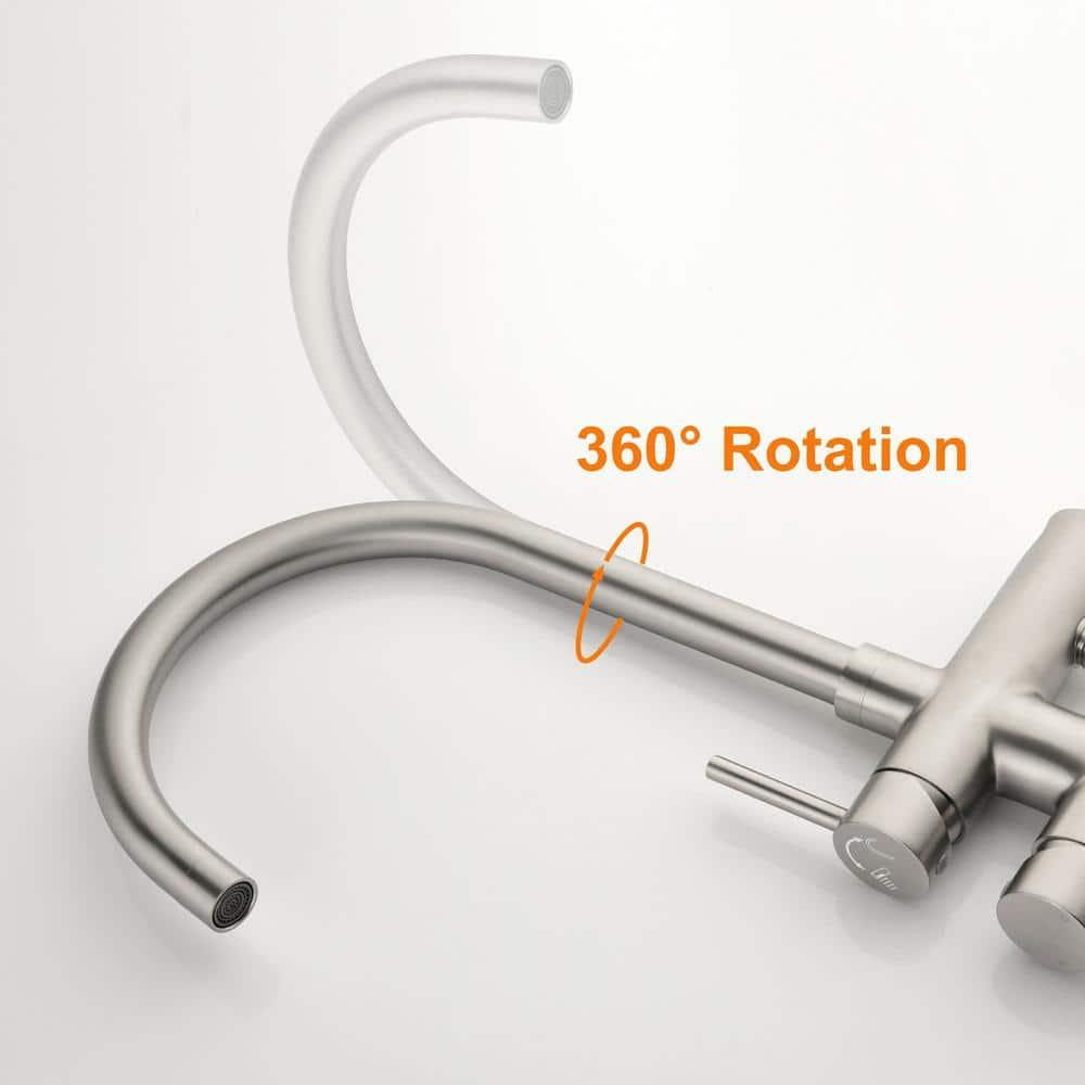 Double Handle Floor Mounted Freestanding Tub Filler With Handshower