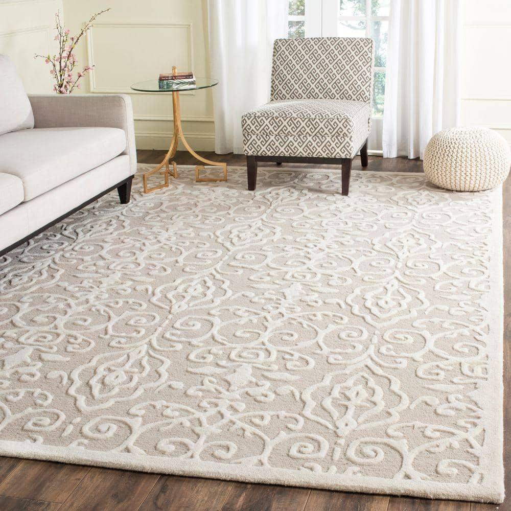 SAFAVIEH Martha Stewart Marais Geometric Damask Area Rug, Fledgling, 8' x 10'
