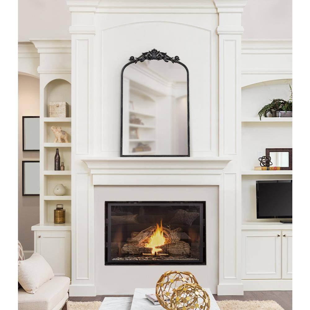 19" x 30.7" Arendahl Traditional Arch Decorative Wall Mirror Black - Kate & Laurel All Things Decor: Elegant Metal Frame