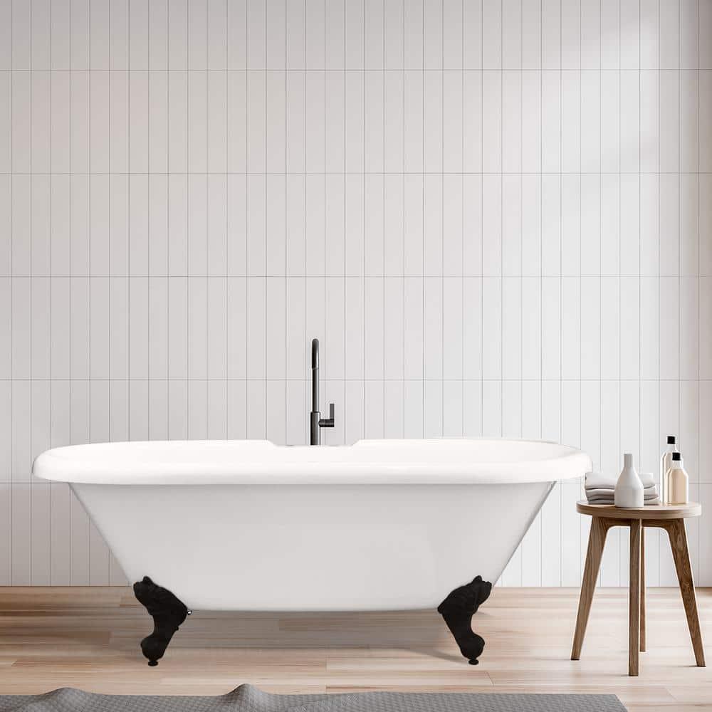 Altair 52167-BAT-GR-BB Kerta 66.9'' x 29.1'' Freestanding Soaking Acrylic Bathtub
